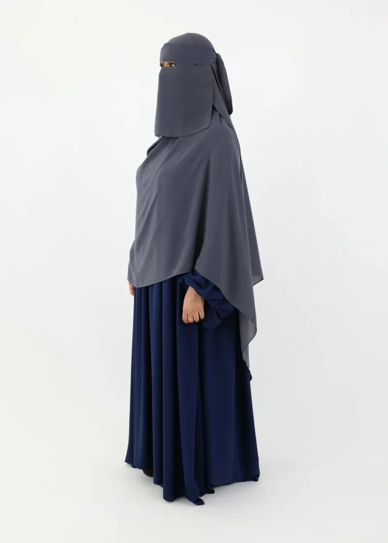 Mega Hijab 2XL- Smooth Premium Chiffon - Charcoal Grey - Image 5