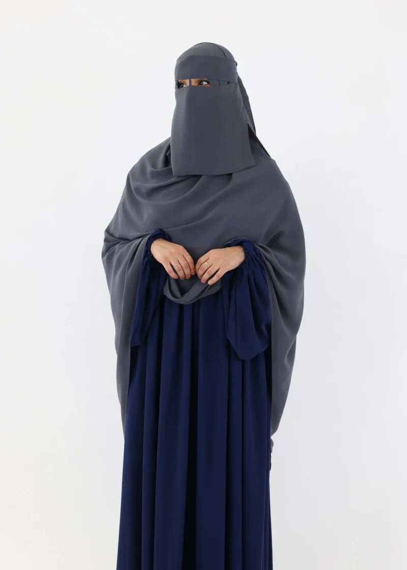 Mega Hijab 2XL- Smooth Premium Chiffon - Charcoal Grey - Image 4