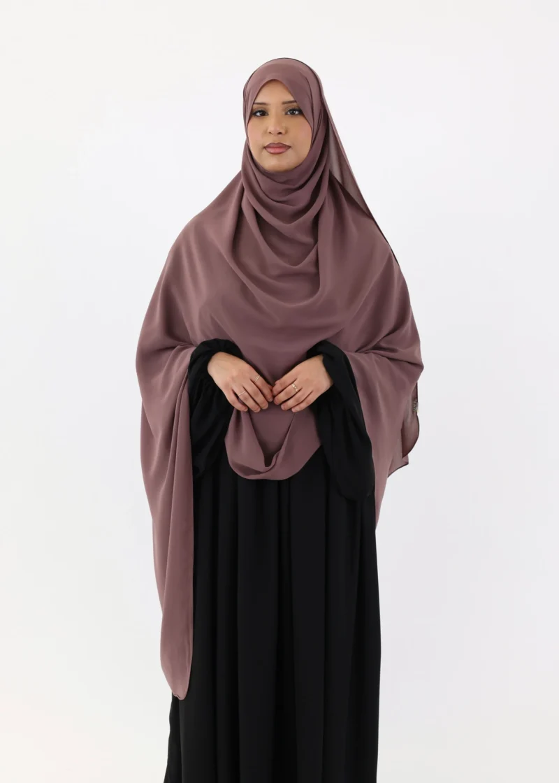 Mega Hijab 2XL- Smooth Premium Chiffon - Dark Taupe - Image 4