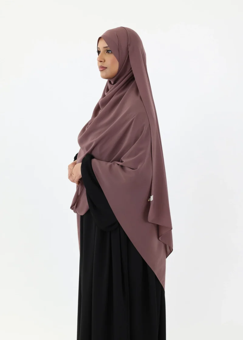 Mega Hijab 2XL- Smooth Premium Chiffon - Dark Taupe - Image 3