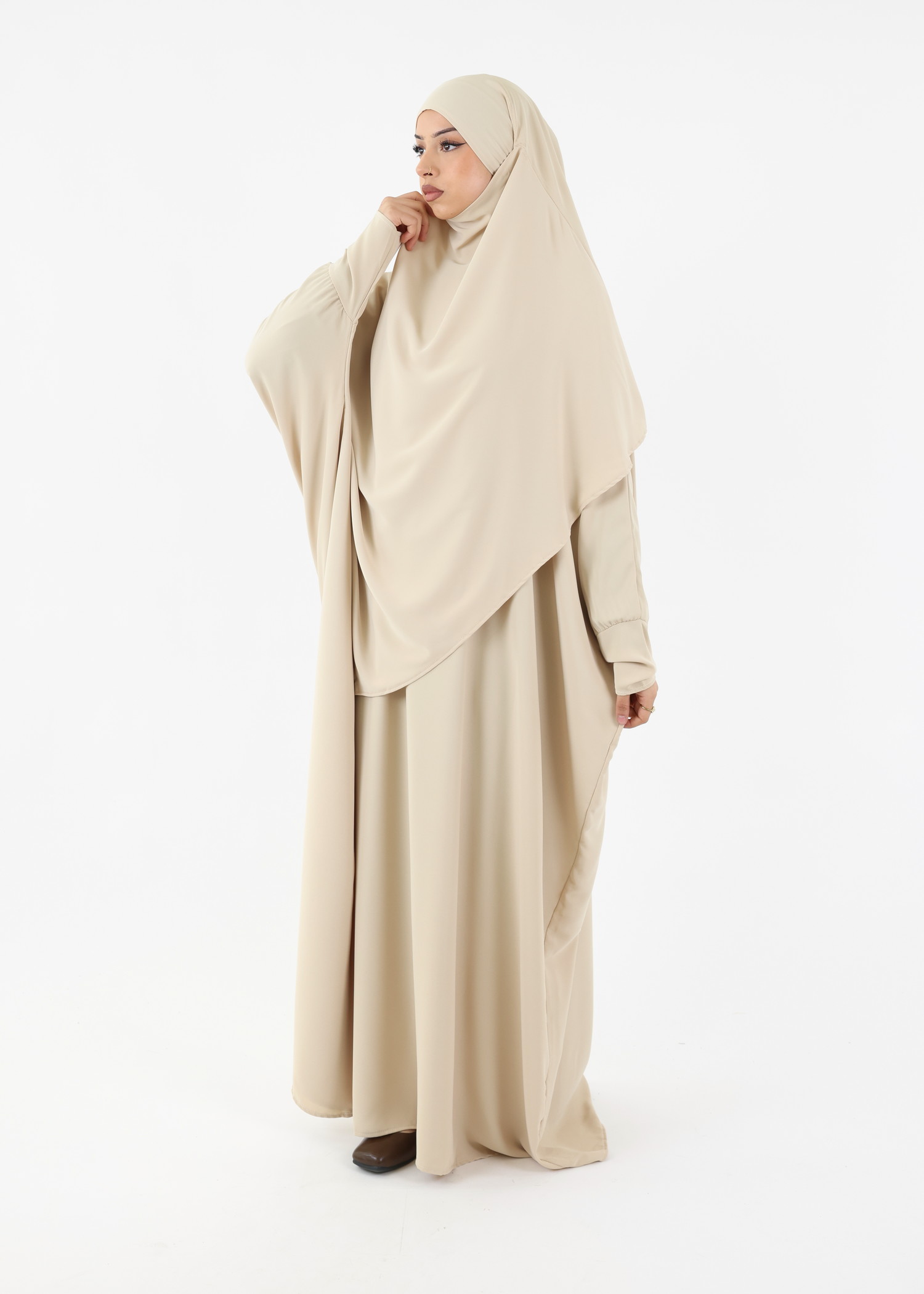 ABAYA & KHIMAR SET Medina Cream