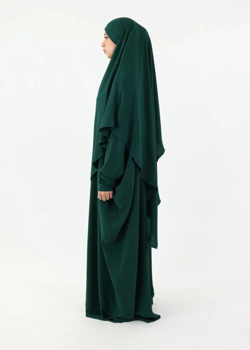 Alternative view of ABAYA & KHIMAR SET Medina Dark Green