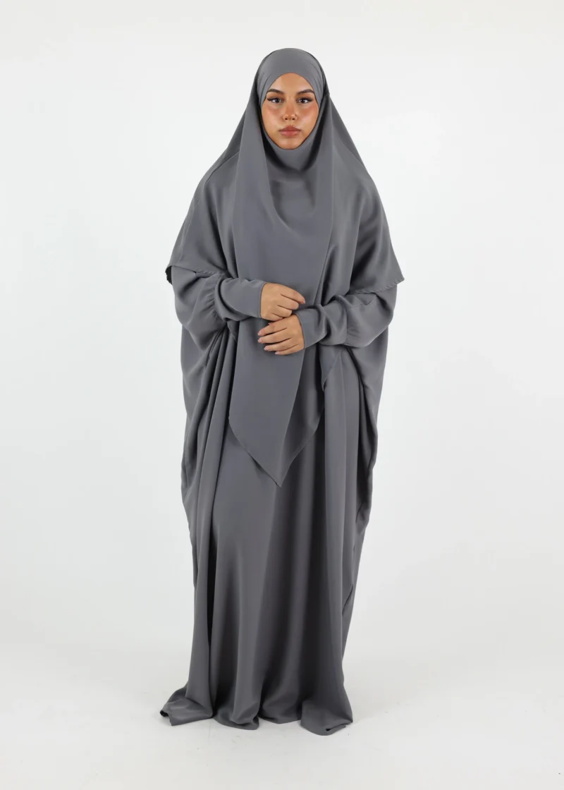 Alternative view of ABAYA & KHIMAR SET Medina Dark Grey