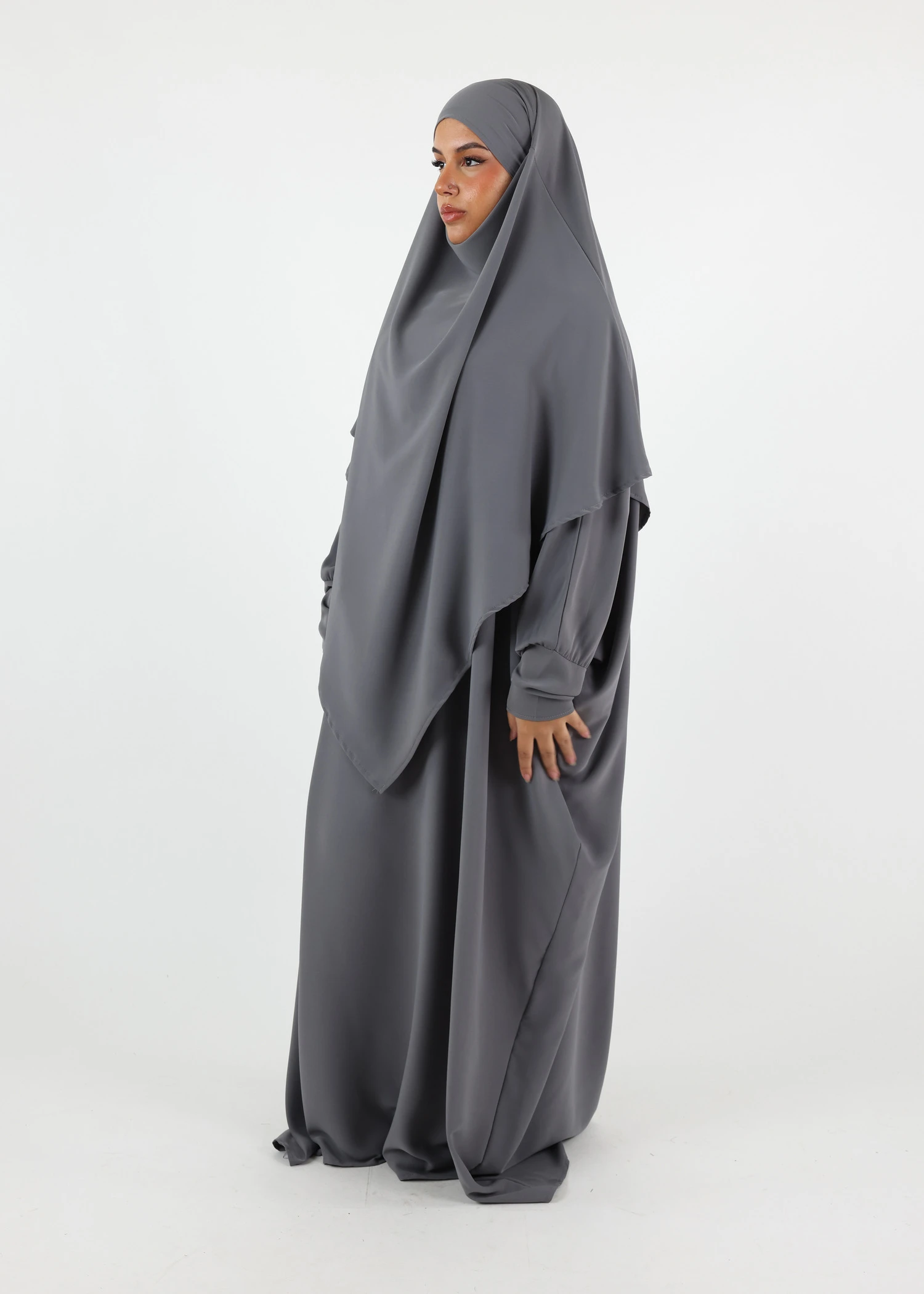 ABAYA & KHIMAR SET Medina Dark Grey