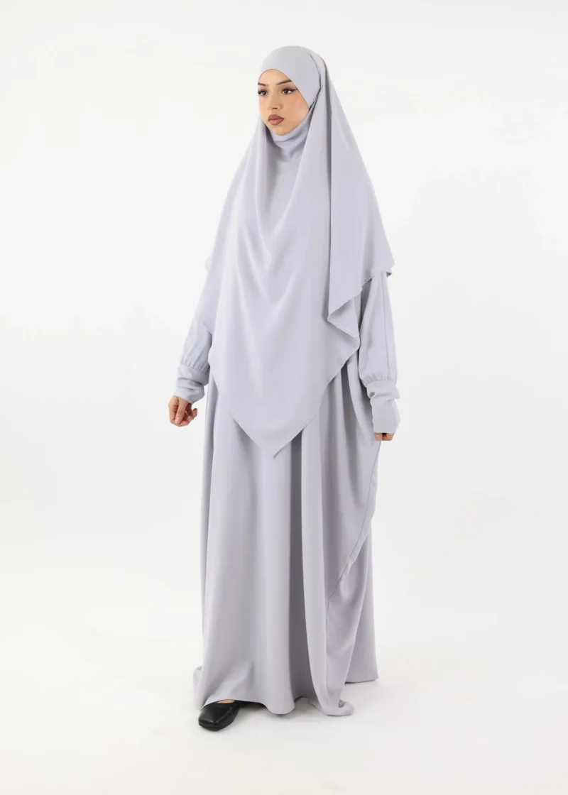 Alternative view of ABAYA & KHIMAR SET Medina Light Blue Grey