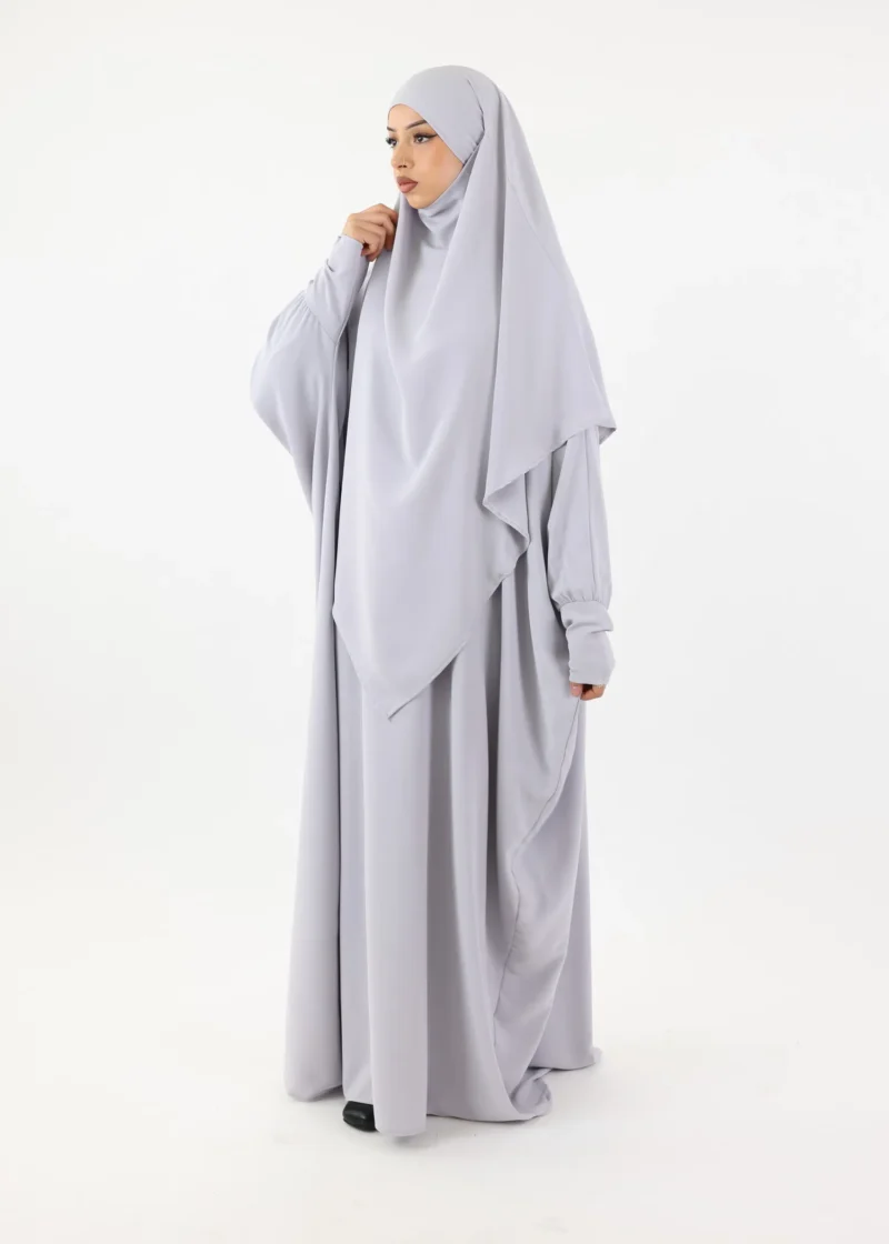 ABAYA & KHIMAR SET Medina Light Blue Grey