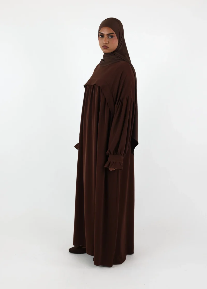 Nursing Abaya Saada Medina - Coffee - Image 5