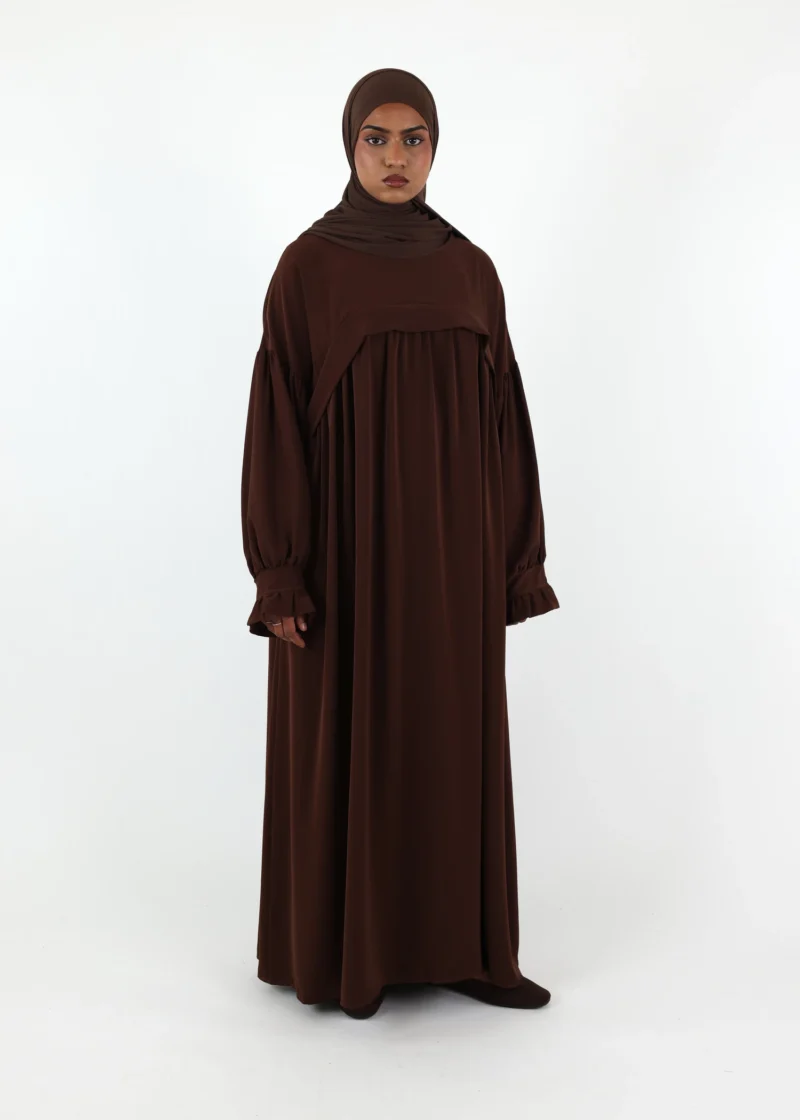 Nursing Abaya Saada Medina - Coffee - Image 4