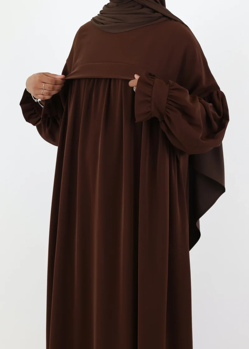 Nursing Abaya Saada Medina - Coffee - Image 8