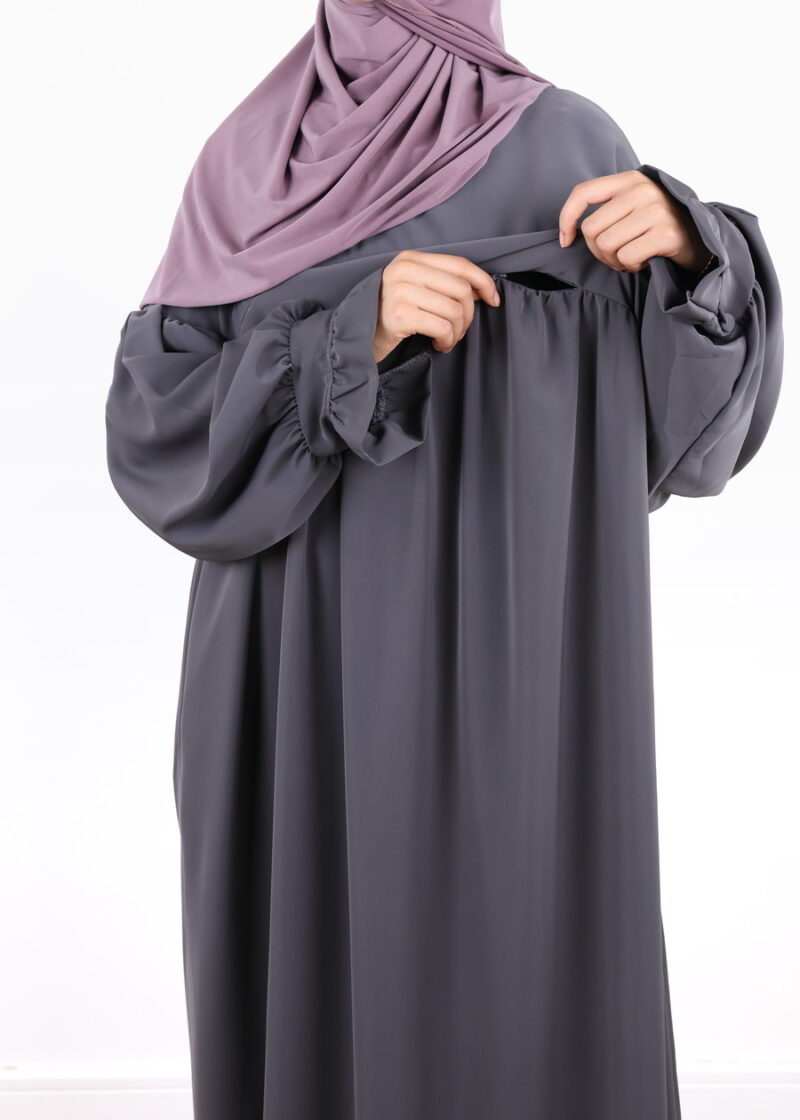 Alternative view of Nursing Abaya Saada Medina - Dark Grey