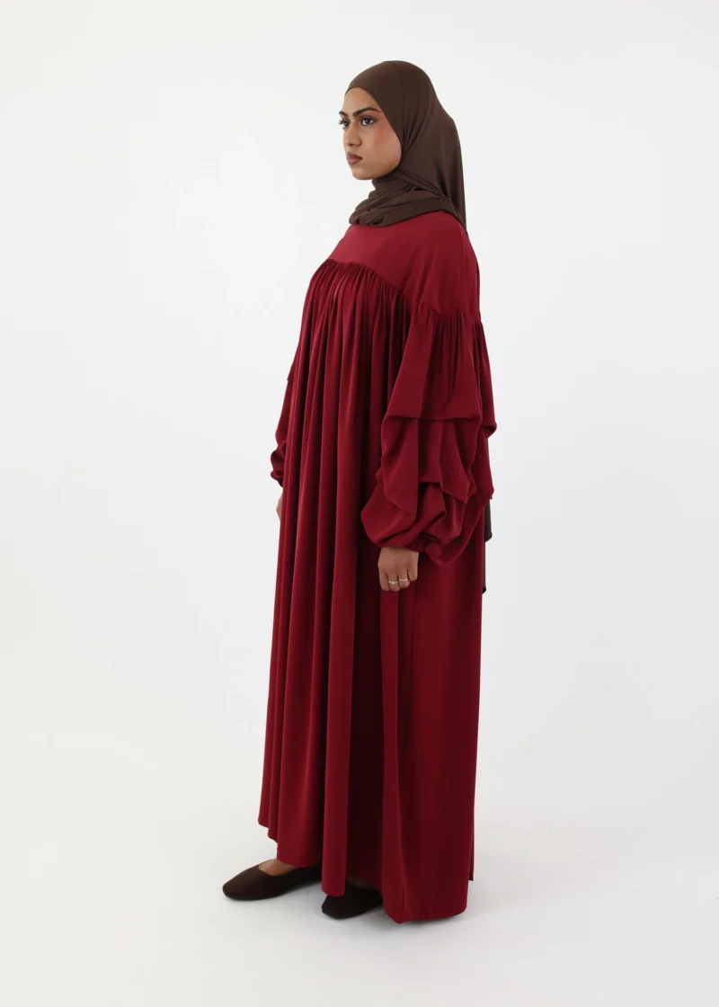Abaya Abir – Burgunday - Image 3