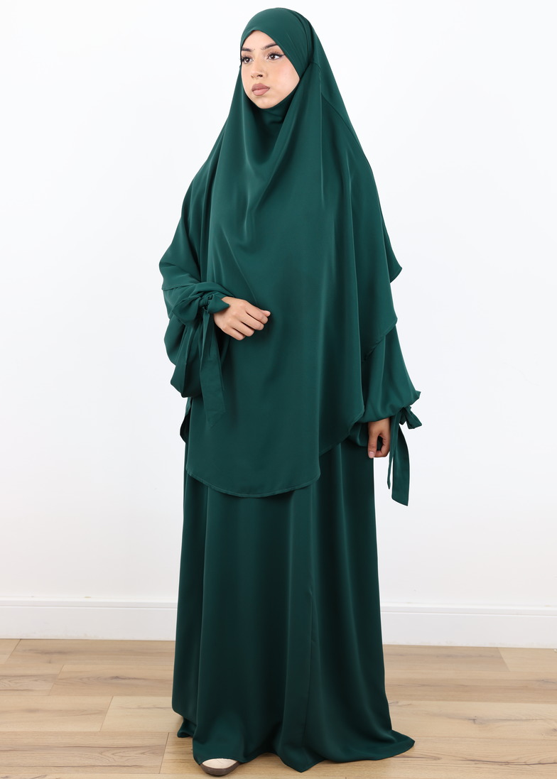 ABAYA and KHIMAR Set Rawnaq -  Royal Green