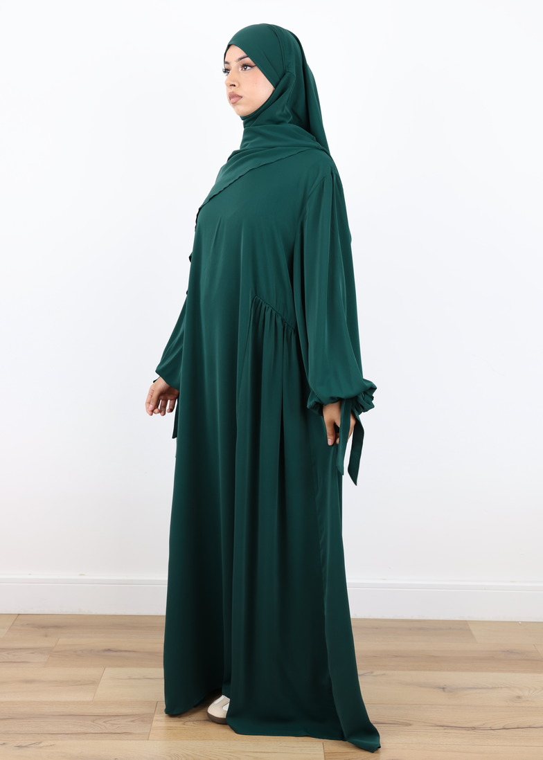 Alternative view of ABAYA and KHIMAR Set Rawnaq -  Royal Green