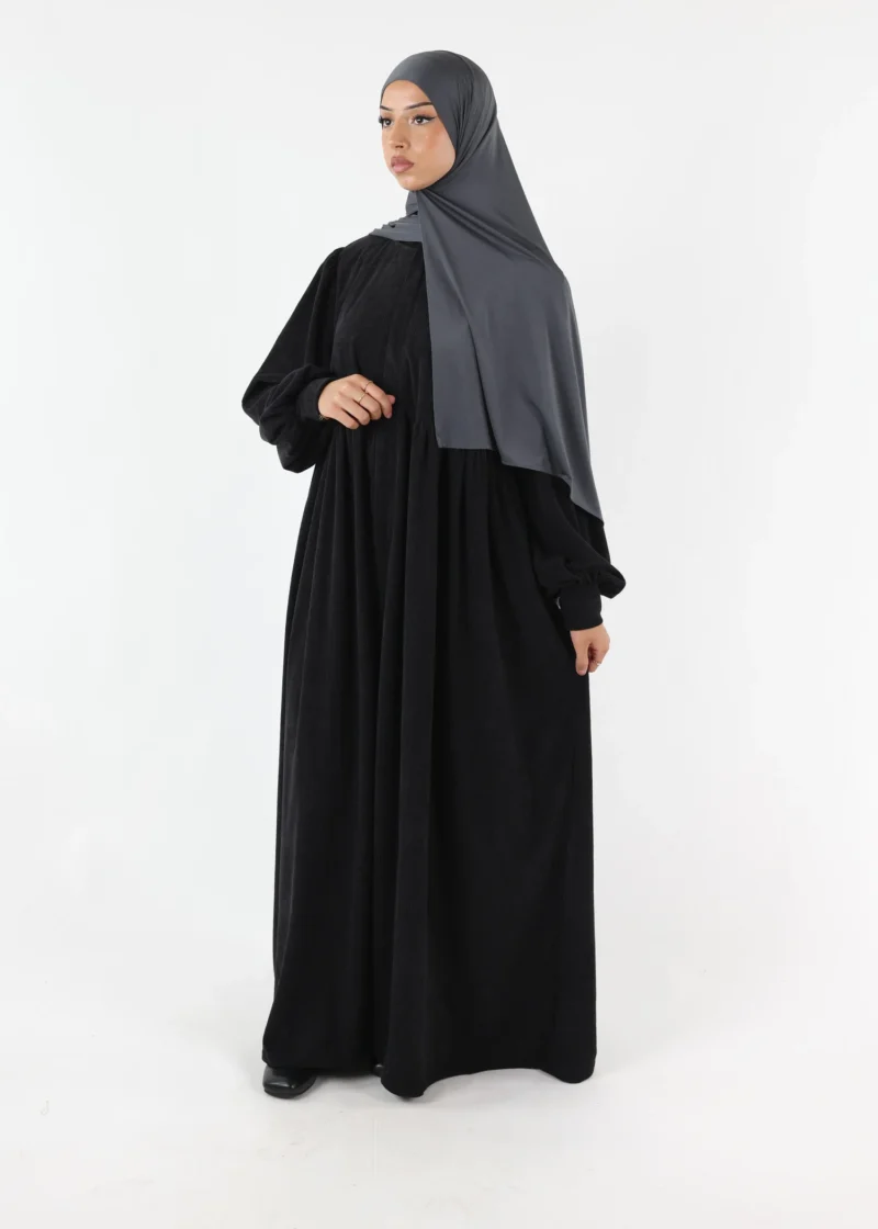 Abaya Mayssa – Warm Corduroy Abaya – Black