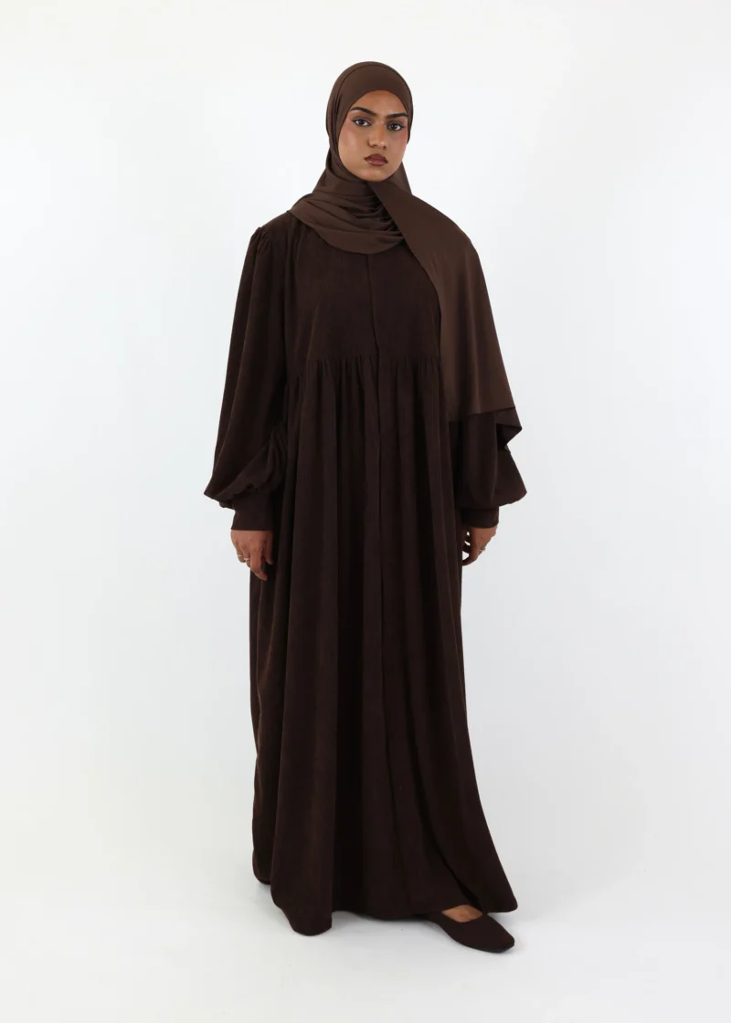 Abaya Mayssa – Warm Corduroy Abaya – Coffee