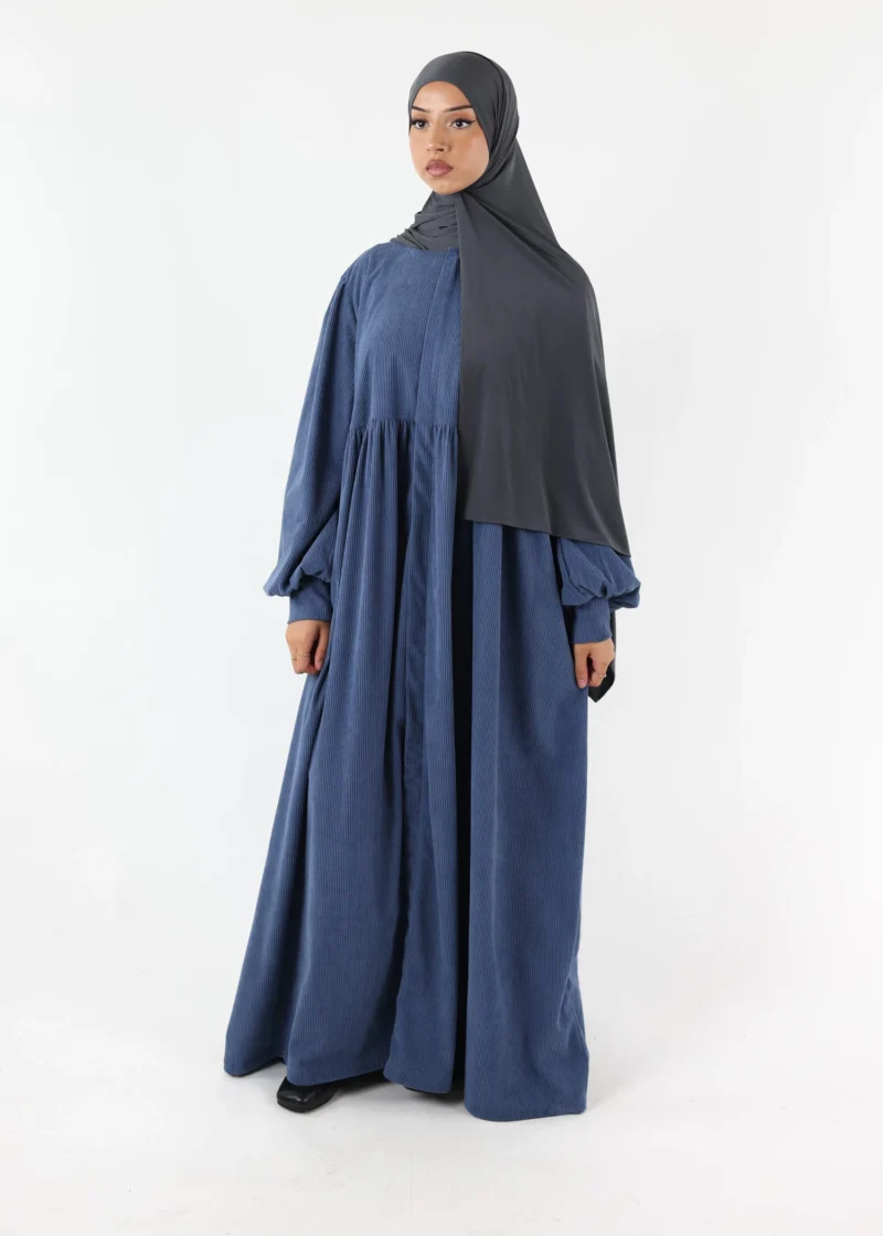 Alternative view of Abaya Mayssa – Warm Corduroy Abaya – Denim