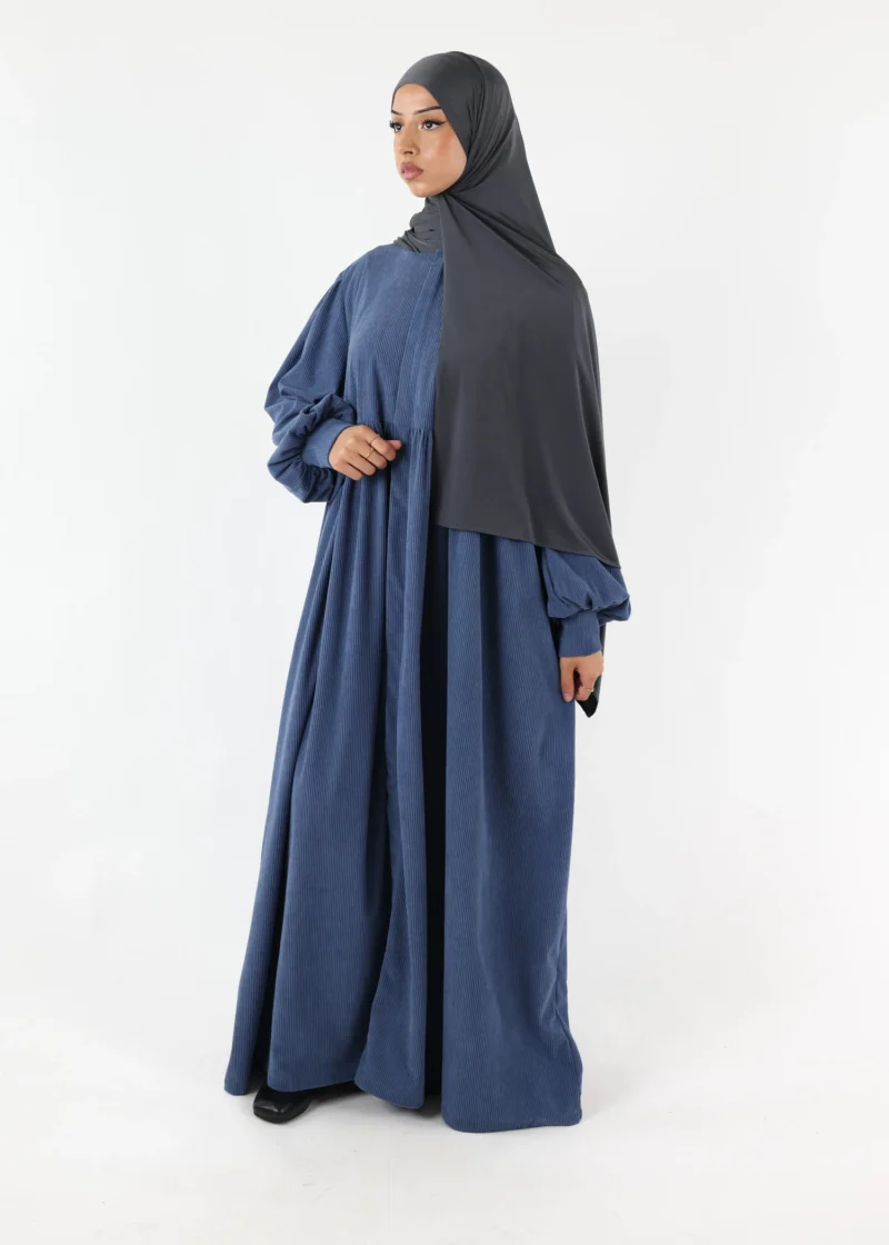 Abaya Mayssa – Warm Corduroy Abaya – Denim