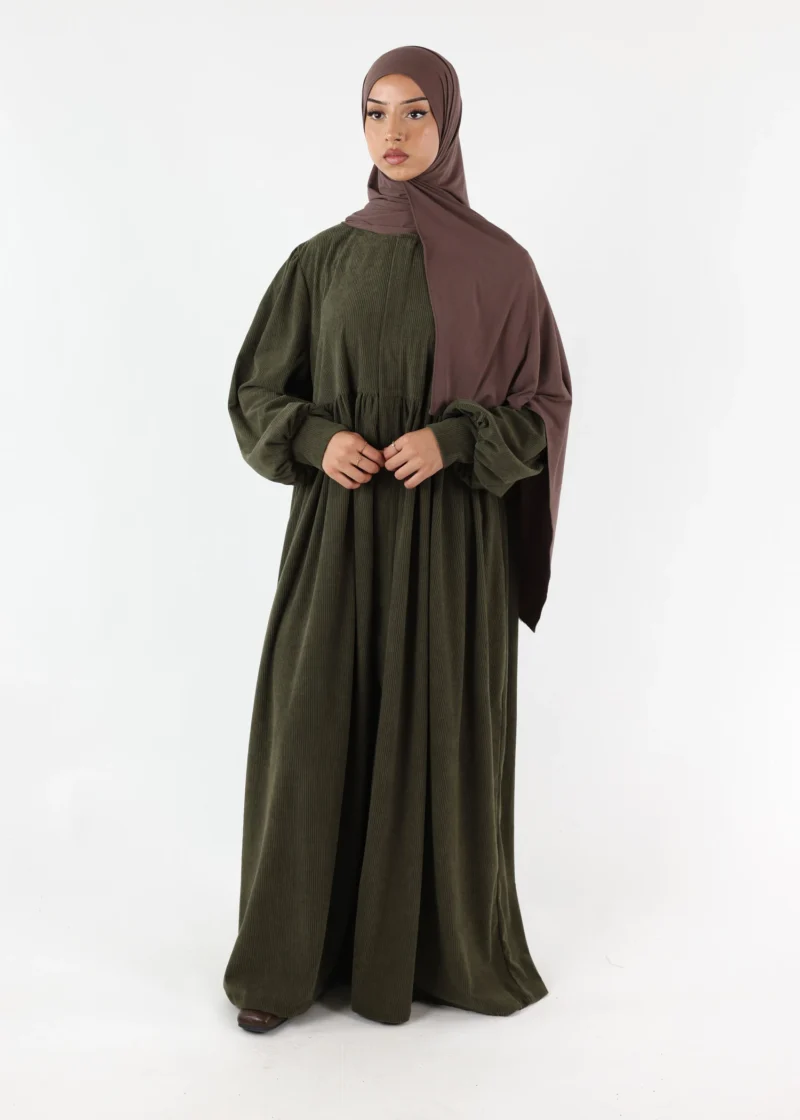 Abaya Mayssa – Warm Corduroy Abaya – Khaki
