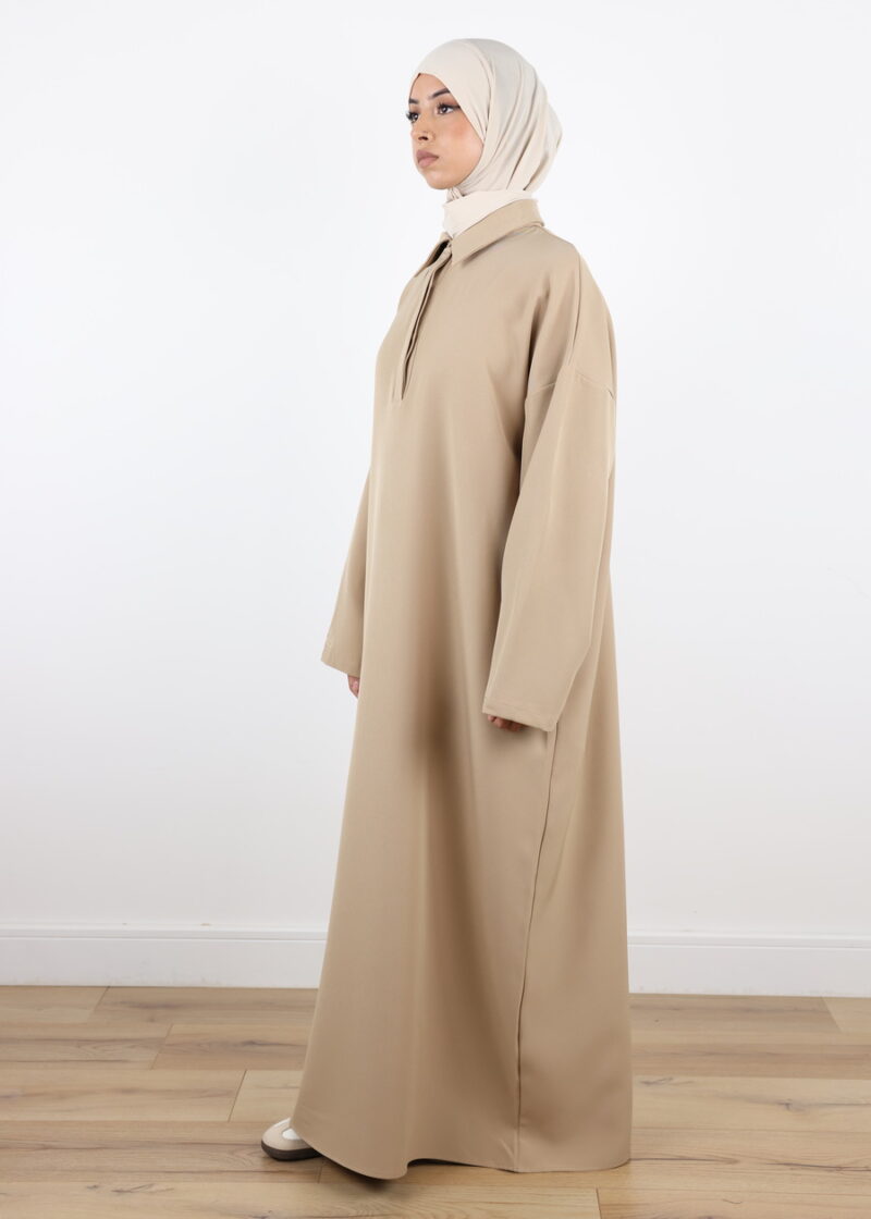 Warm Polo Abaya - Beige