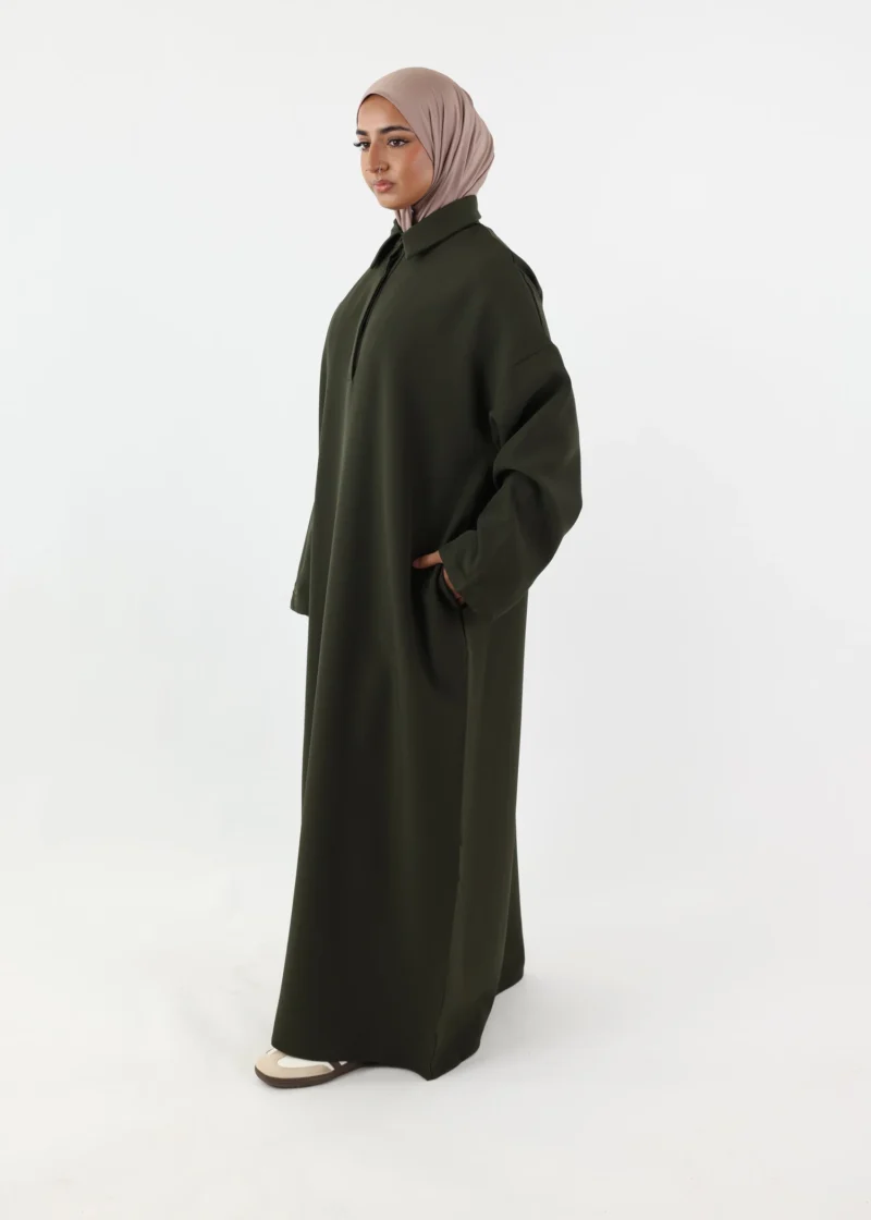 Warm Polo Abaya - Khaki