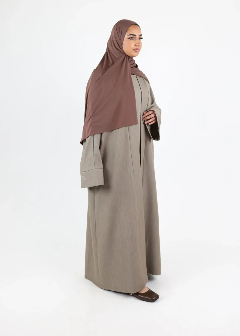 Modest Set Manolana - Under Dress and Open Abaya - Taupe