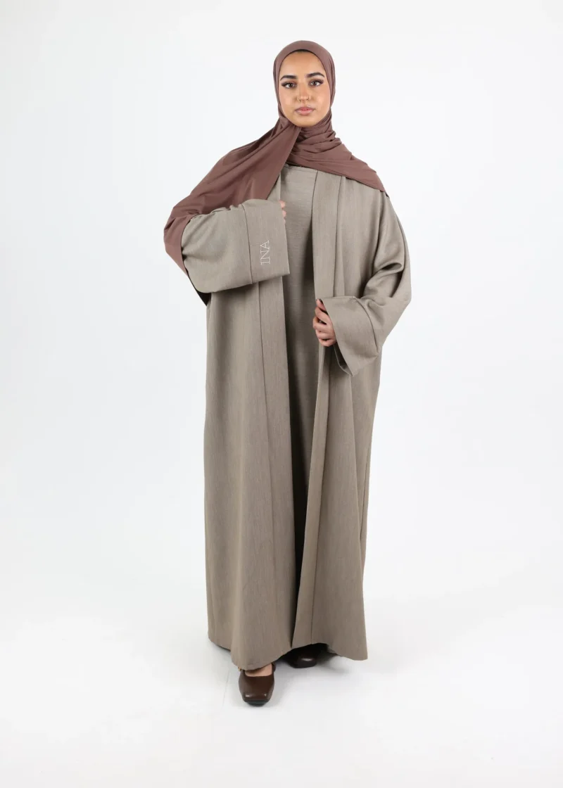 Alternative view of Modest Set Manolana - Under Dress and Open Abaya - Taupe