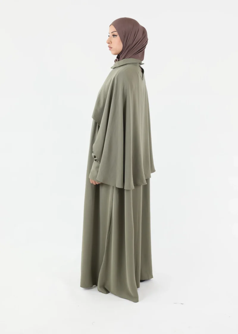 Abaya Cape – Sage Khaki - Image 3