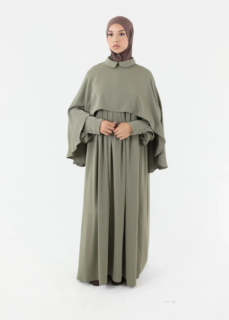 Abaya Cape – Sage Khaki - Image 4