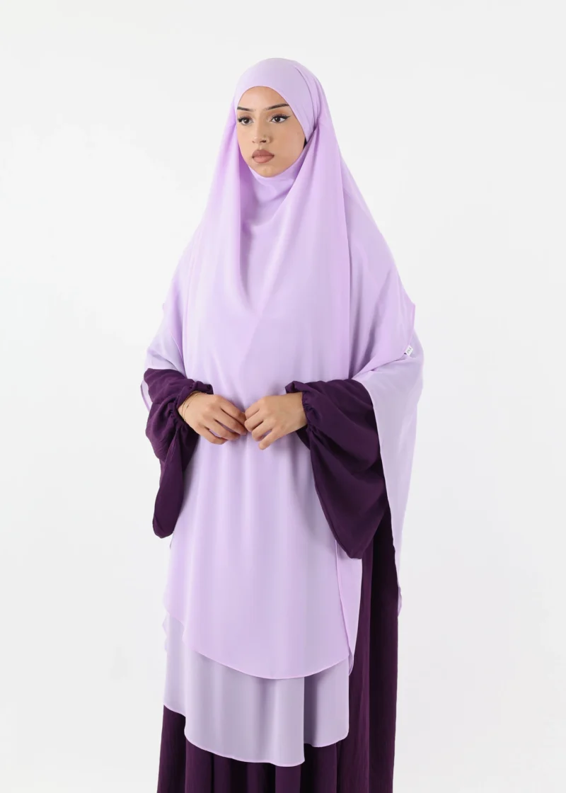 Maxi Khimar 2 Layer Chiffon - Light Lavender