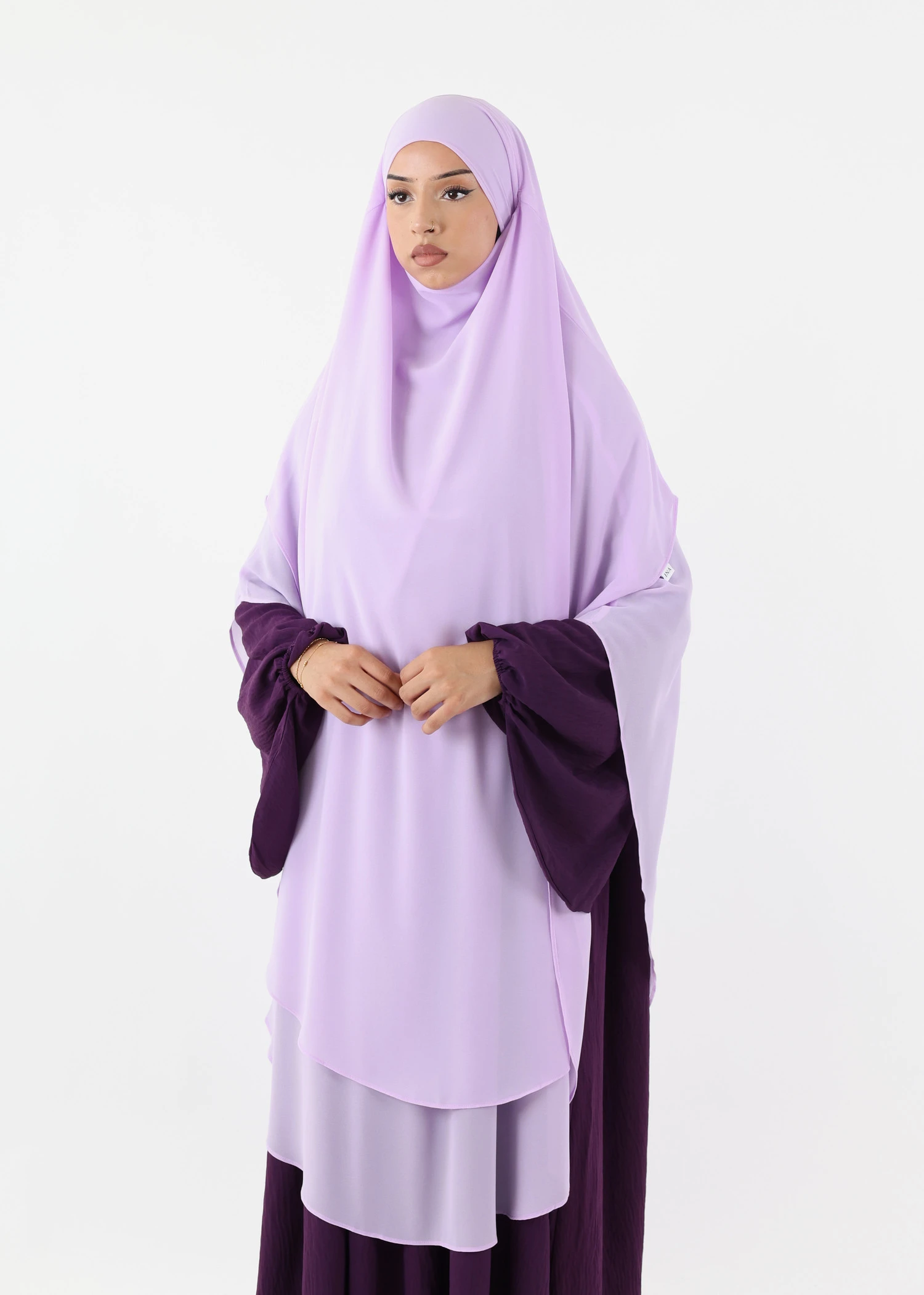 Maxi Khimar 2 Layer Chiffon - Light Lavender