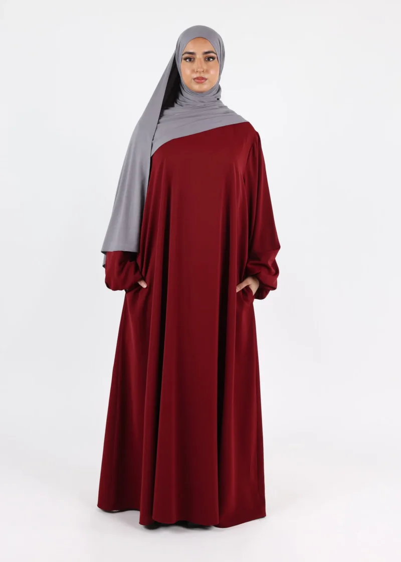 Abaya Hana - Premium Korean Nida - Burgundy