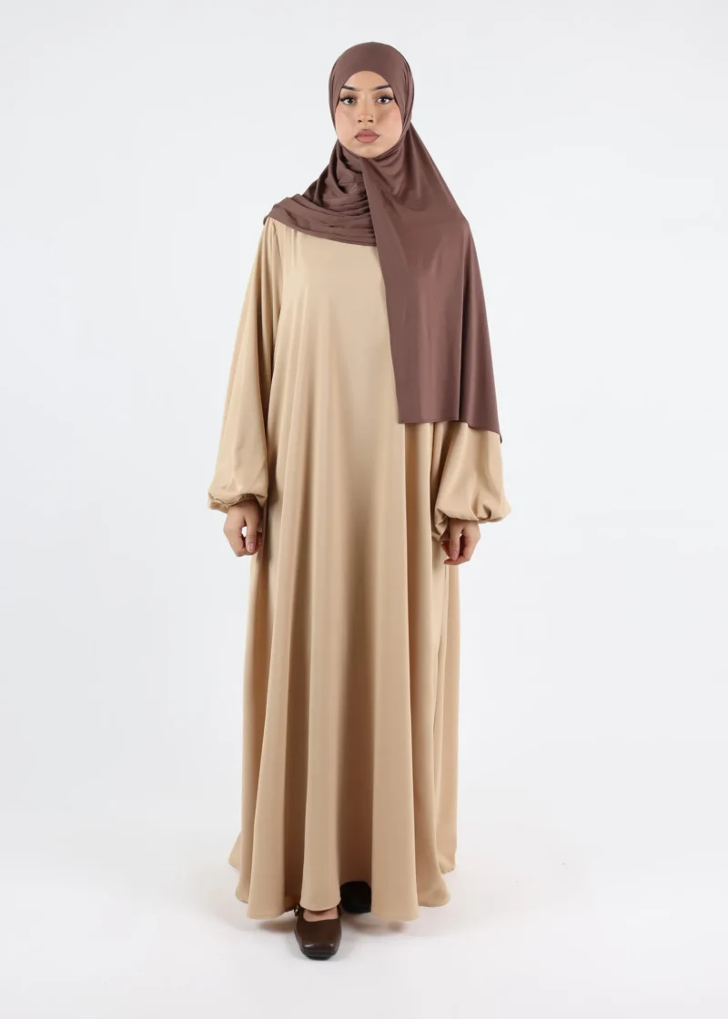 Abaya Hana - Premium Korean Nida - Warm Taupe