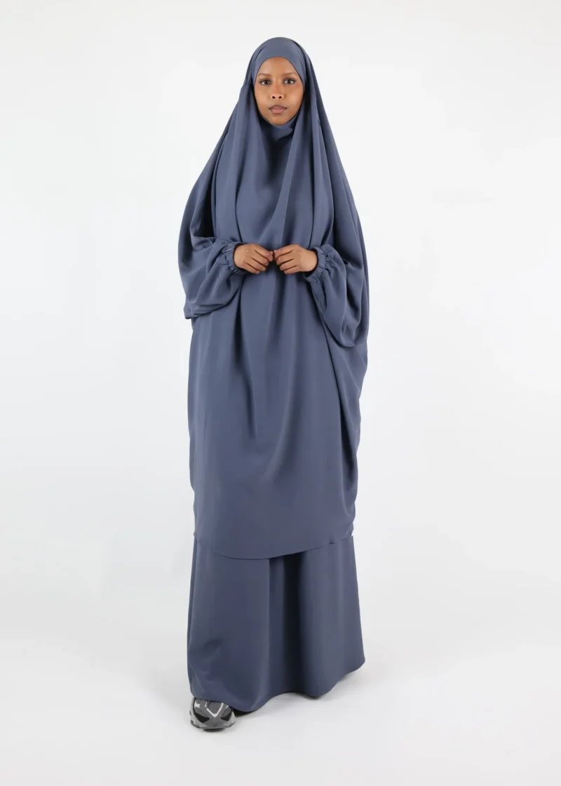 Jilbab Skirt Luxury Crepe - Grey Teal