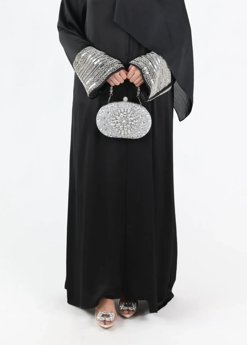 Alternative view of Abaya Amal - Beaded Sleeve Black
