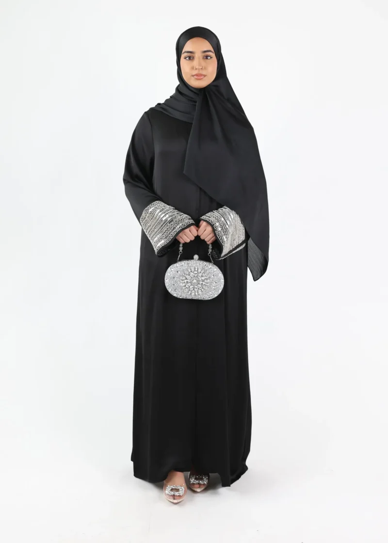 Abaya Amal - Beaded Sleeve Black