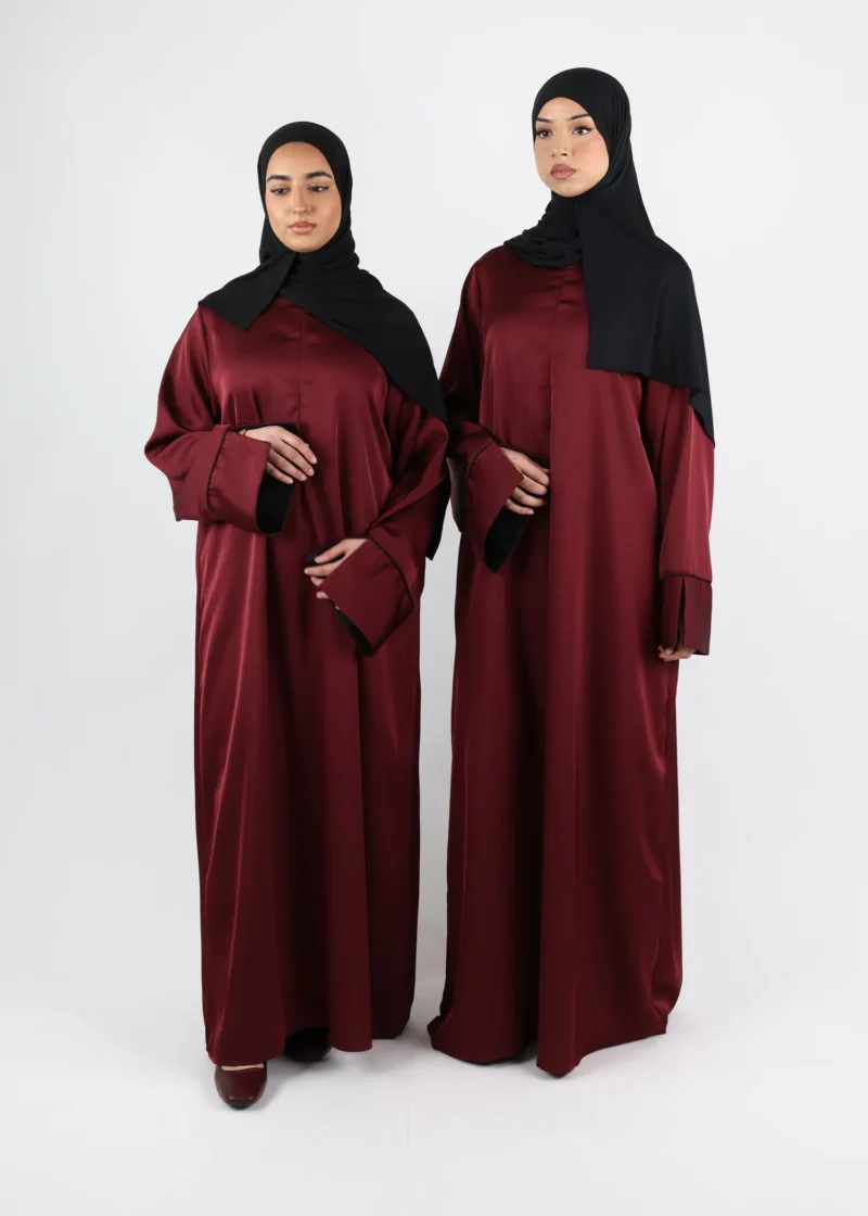 Alternative view of Abaya Lulwa Satin - Burgundy