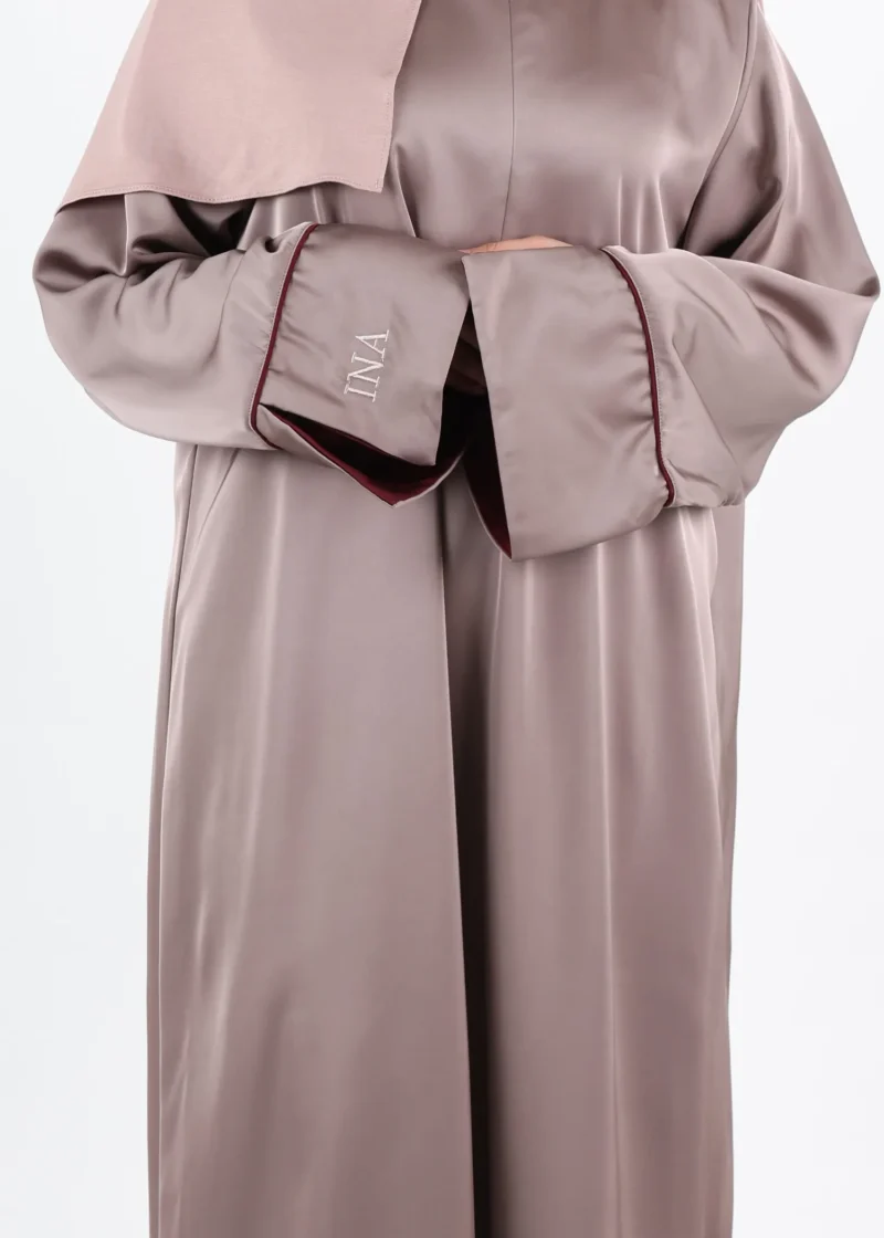 Alternative view of Abaya Lulwa Satin - Purple Taupe