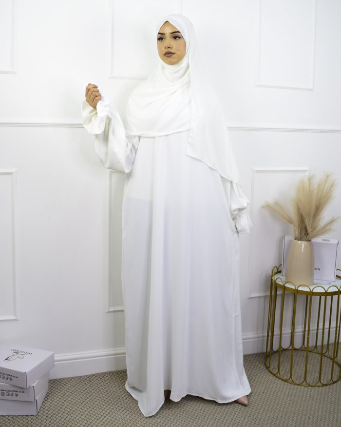 Abaya Zahra Pale White