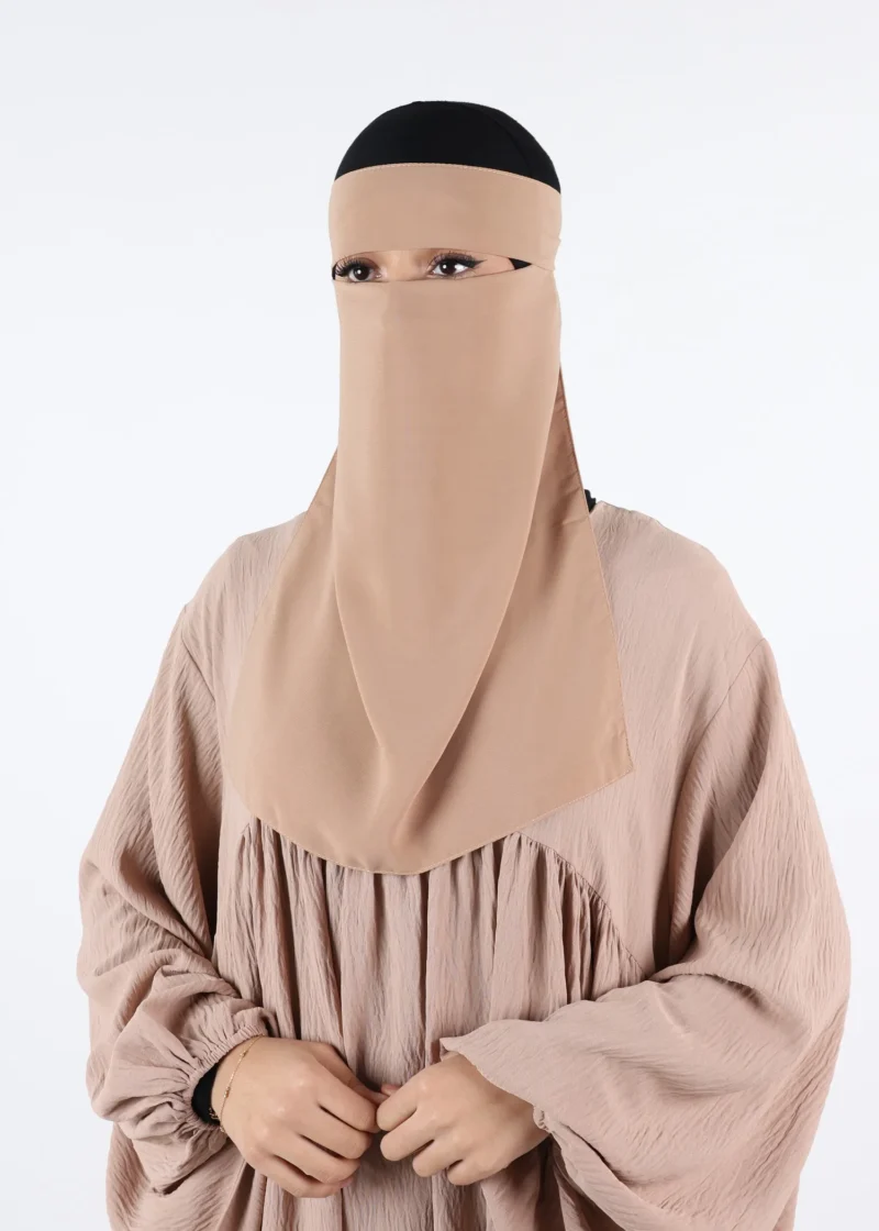 Alternative view of Full Niqab Premium Chiffon Camel