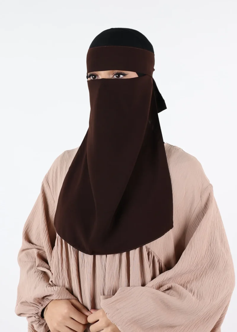 Alternative view of Full Niqab Premium Chiffon Dark Coffee