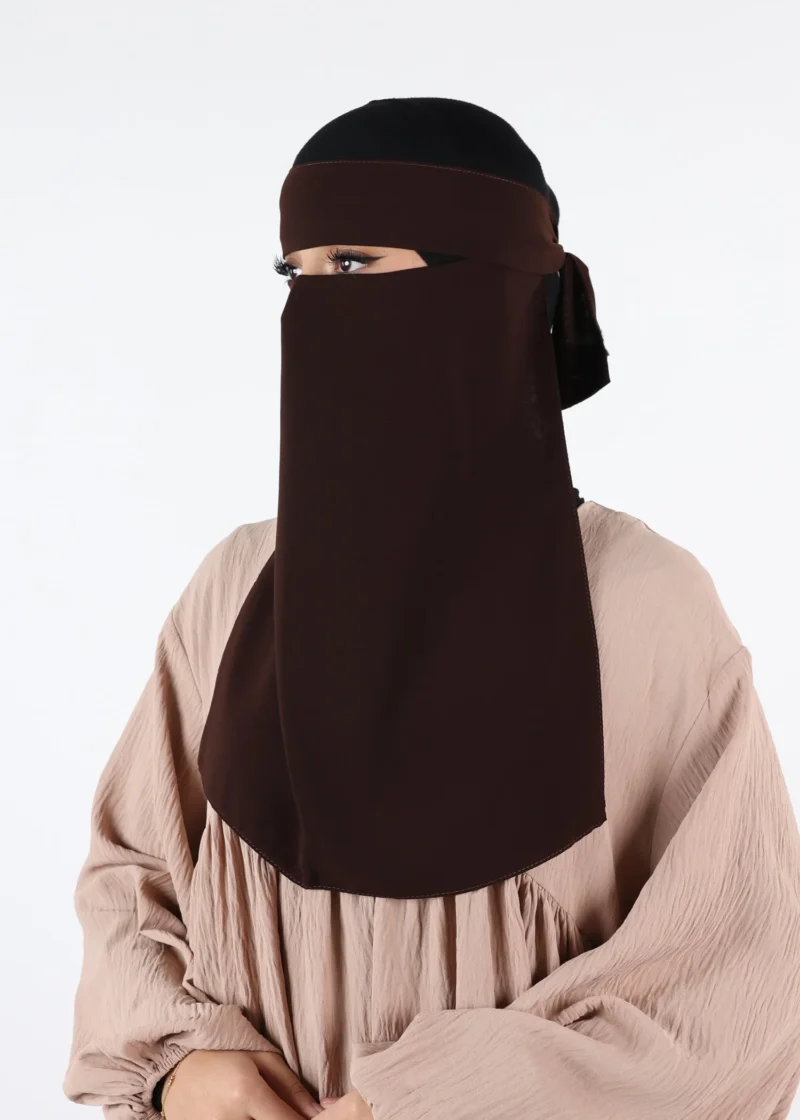 Full Niqab Premium Chiffon Dark Coffee