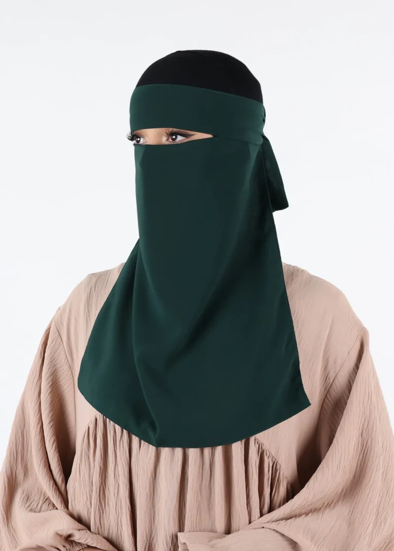 Full Niqab Premium Chiffon Dark Khaki