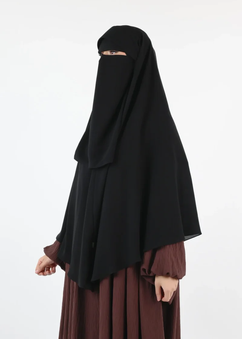 Alternative view of Instant Khimar Cap Niqab Set - Black