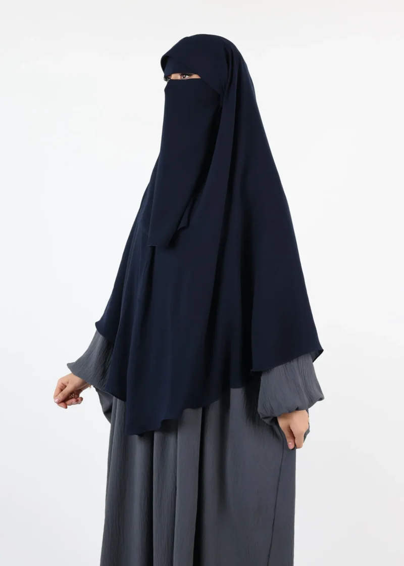 Alternative view of Instant Khimar Cap Niqab Set - Navy