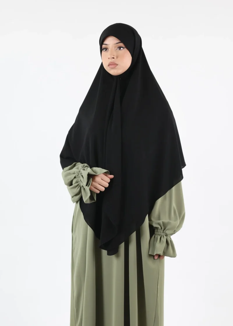 Alternative view of Khimar Hijab Cap Premium Smooth Chiffon - Black
