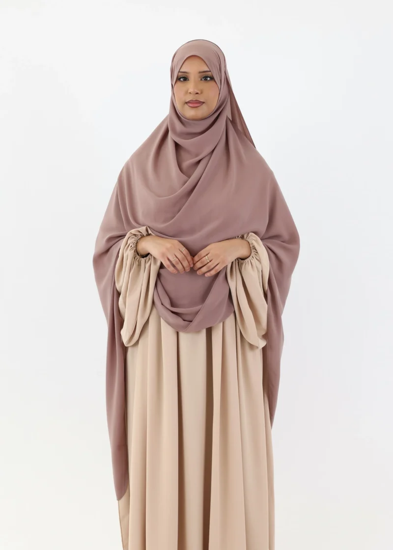 Mega Hijab 2XL- Smooth Premium Chiffon - Soft Taupe - Image 4