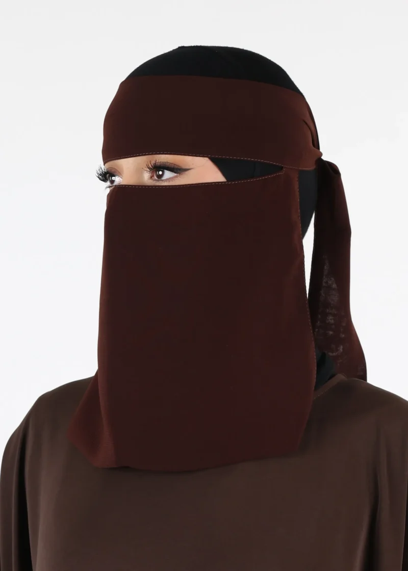 Full Niqab Short - No Pinch - Dark Coffee