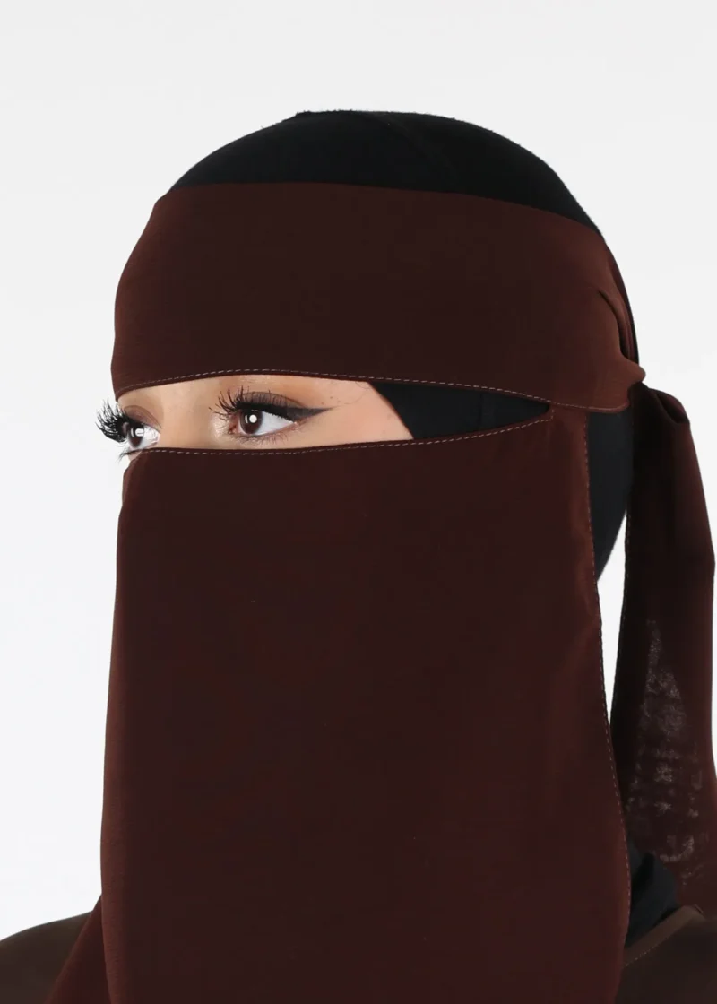 Alternative view of Full Niqab Short - No Pinch - Dark Coffee