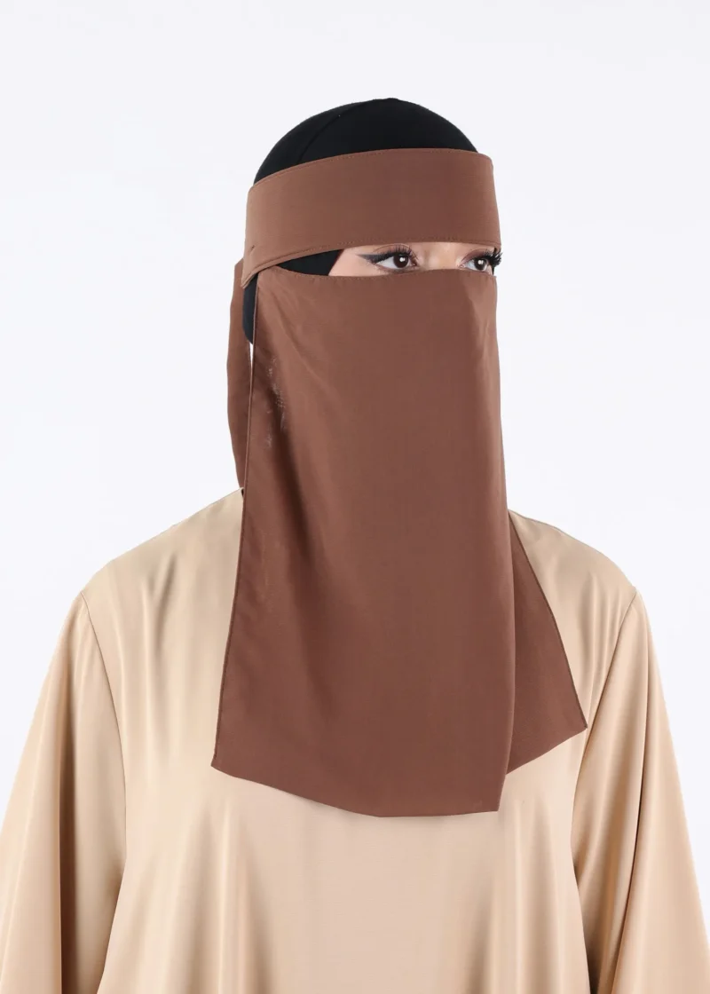 Alternative view of Yemeni Niqab Medium - Premium - Brown Taupe