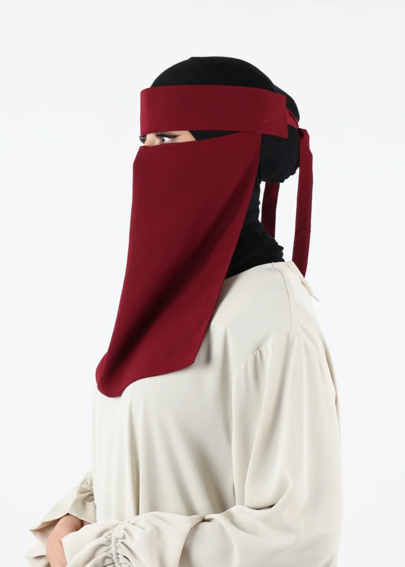 Yemeni Niqab Medium - Premium - Burgundy